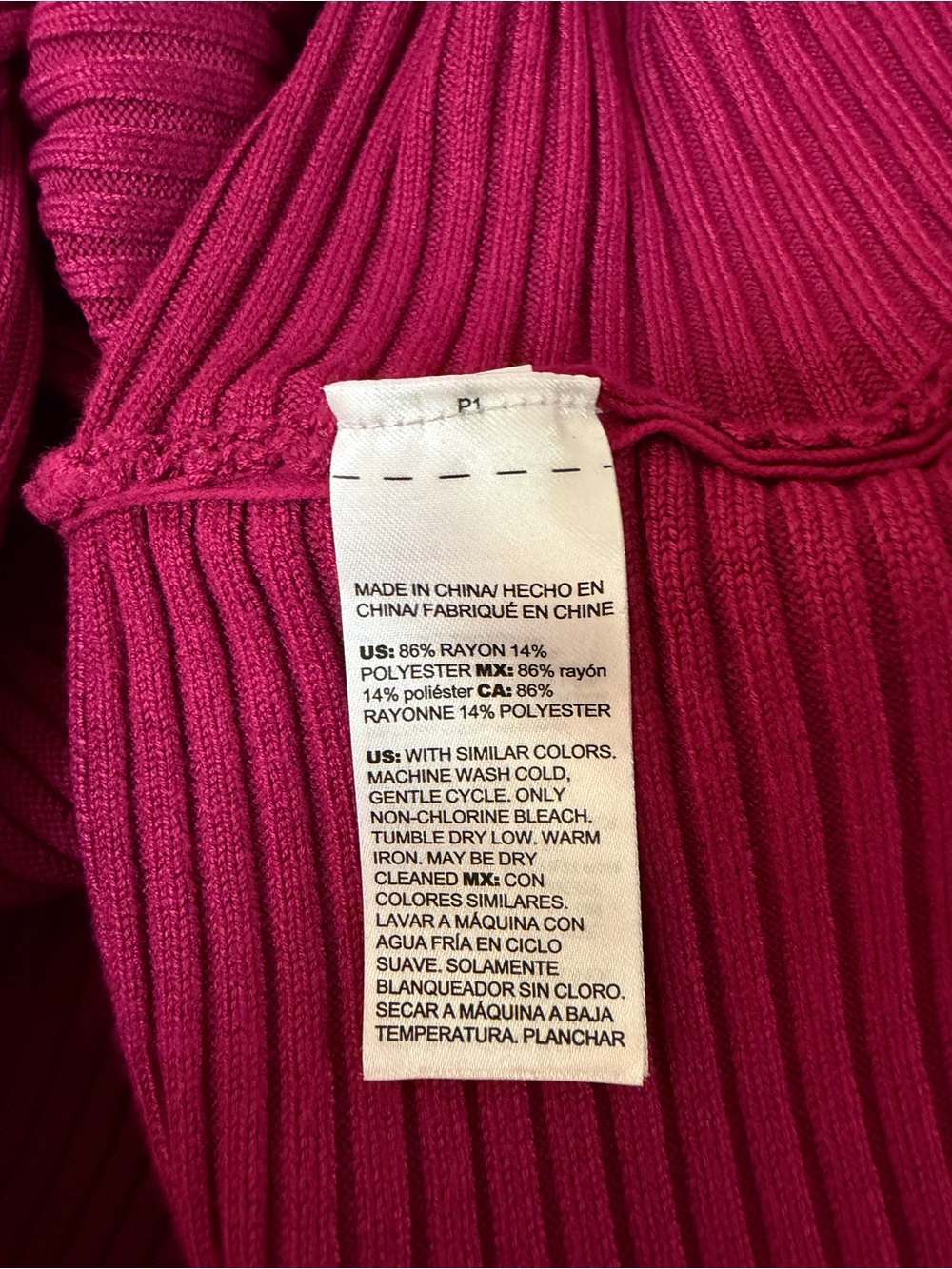 4/$20 Chico's Raspberry Ribbed Scoop-Neck Sweater - Picture 6 of 6